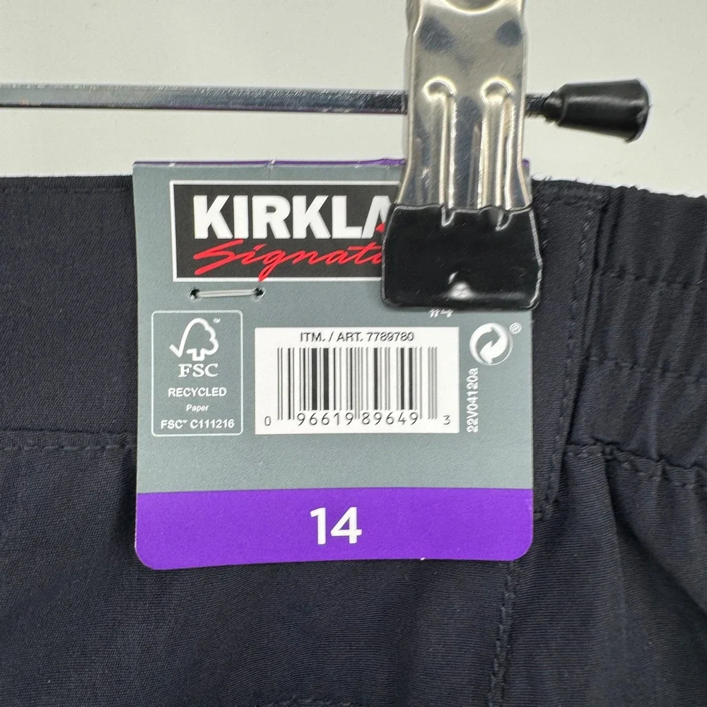 Kirkland Travel Office Pant Women 14 Black Stretch Lightweight Gorpcore Utility